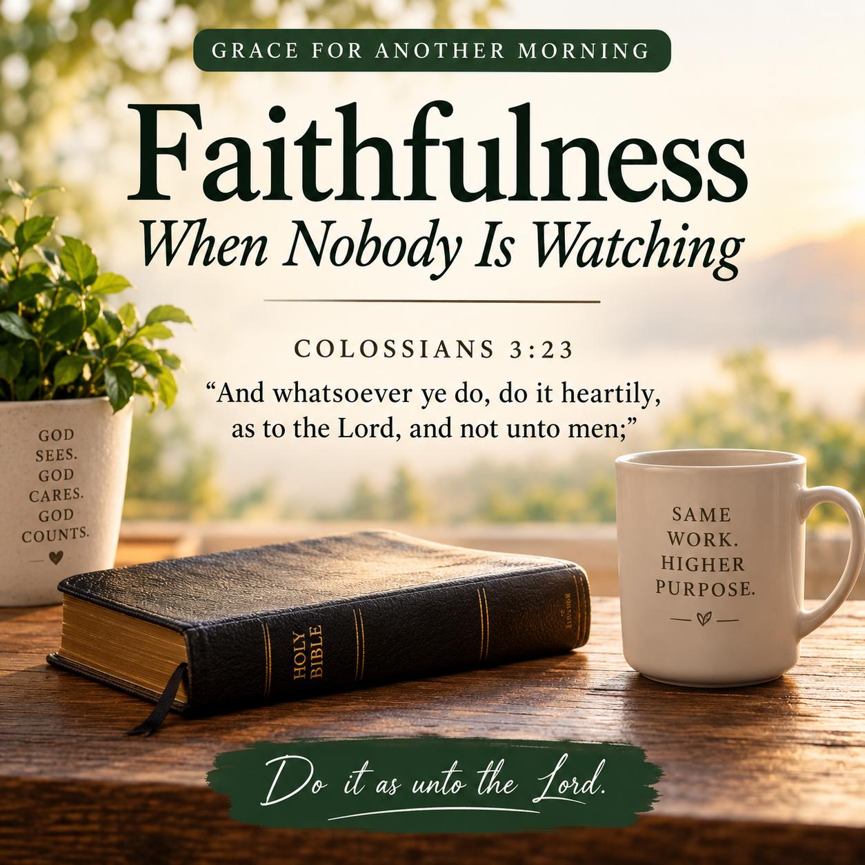 Faithfulness When Nobody Is Watching